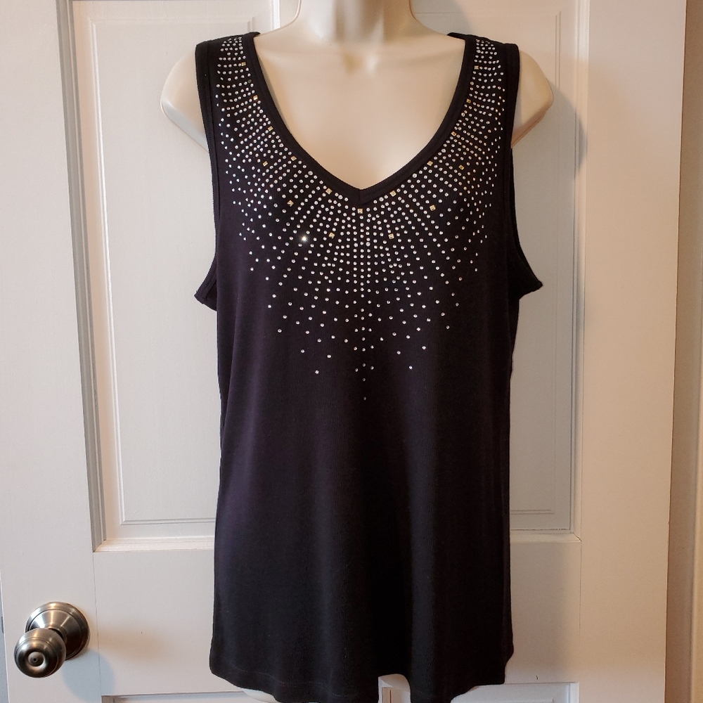 Calvin Klein Embellished V-neck Tank Top